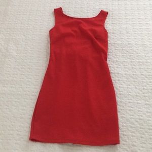 Red bodycon dress with low bow back